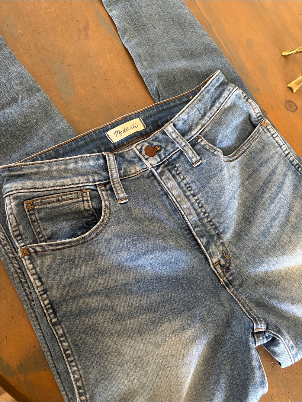 MADEWELL 29 CURVY roadtripper Light Wash Straight Jeans denim - Light Blue wash - Picture 3 of 7